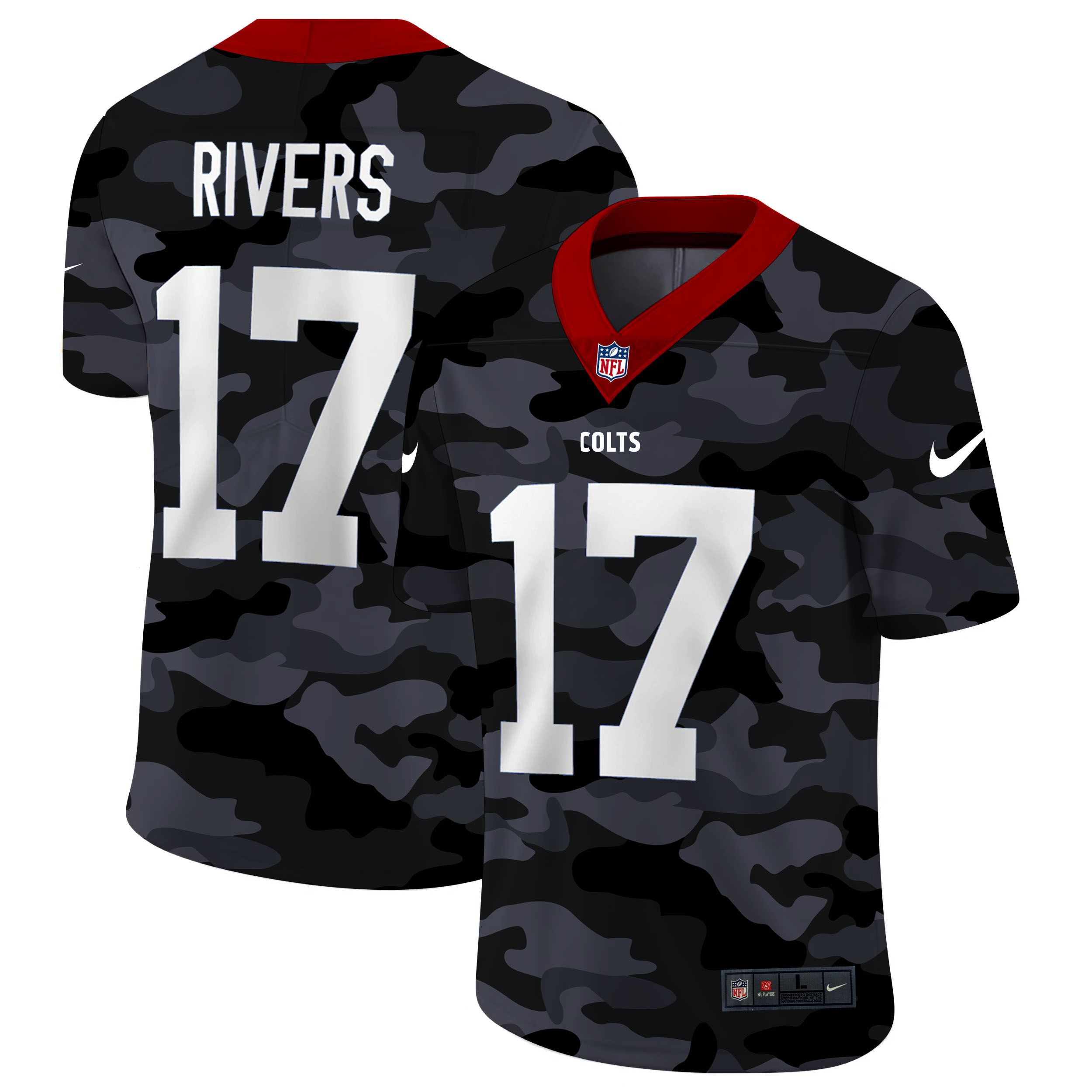 Men Indianapolis Colts #17 Rivers 2020 Nike 2ndCamo Salute to Service Limited NFL Jerseys